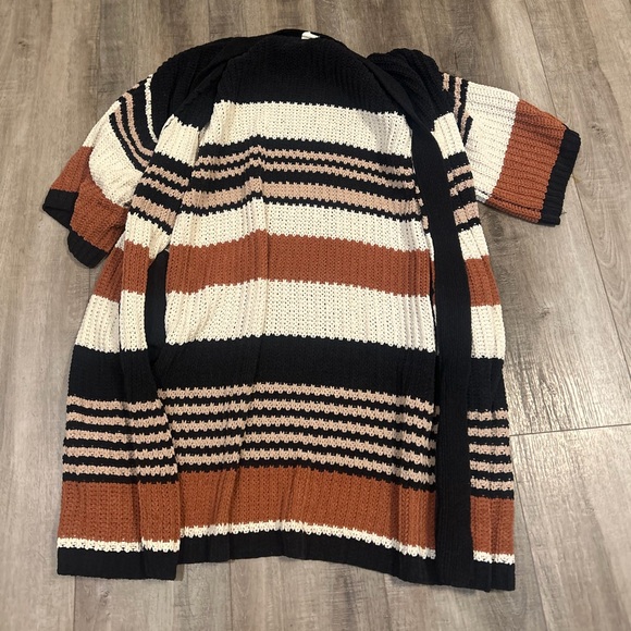 By Together Sweaters - By Together Multicolor Striped Cardigan